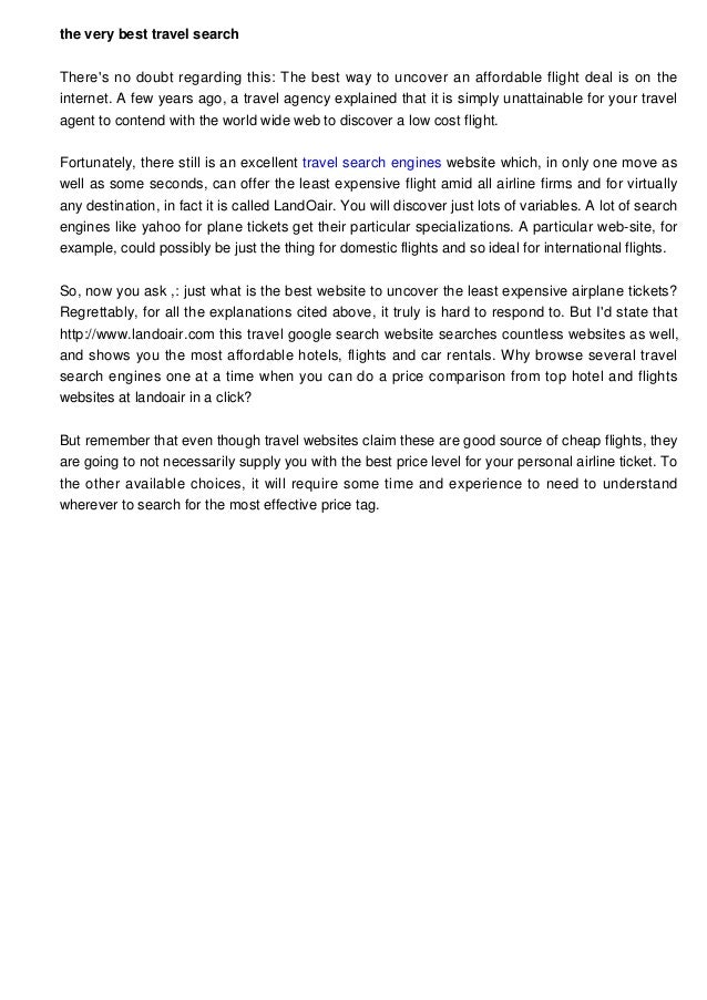 The Best Travel Search Engines Site to Find Cheap Flight Deals