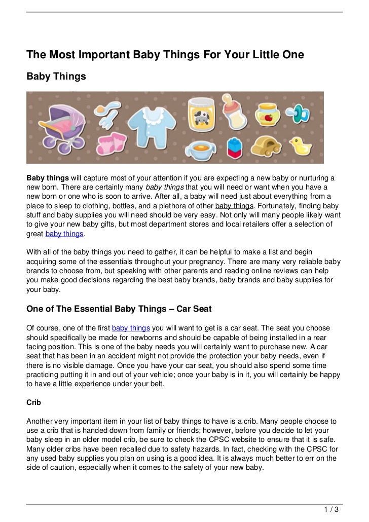 important things for baby