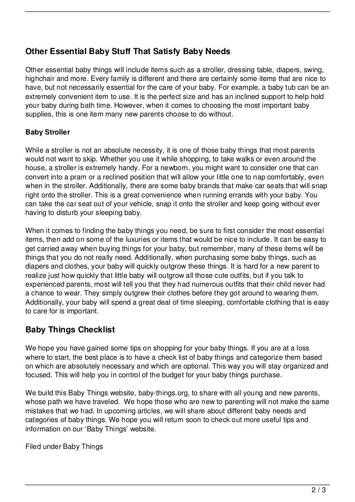 baby things that start with a