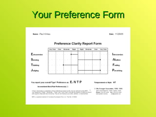 Your Preference Form 