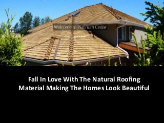 The Availability of Various Types of
Roofing Material in Today’s Time
Fall In Love With The Natural Roofing
Material Making The Homes Look Beautiful
 