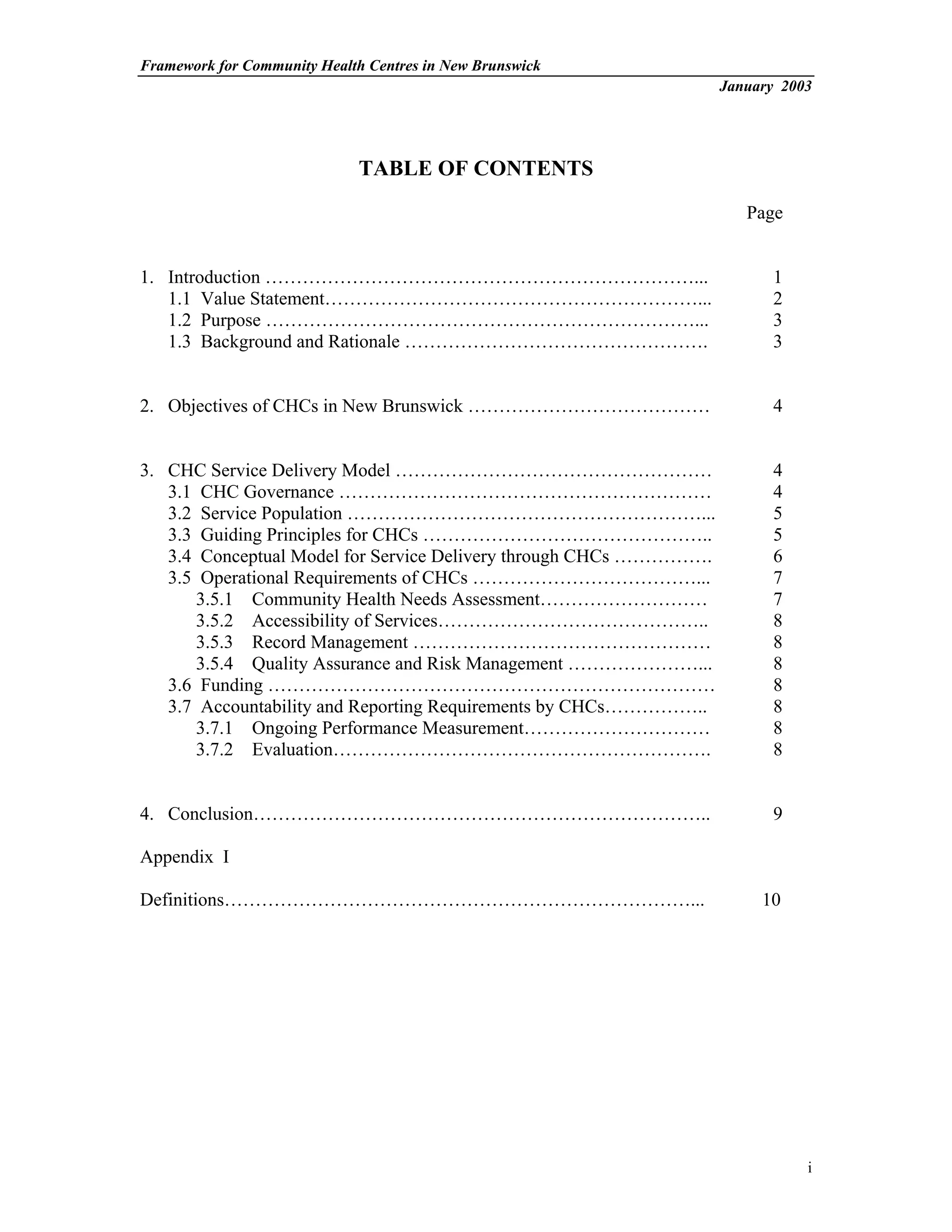 The Nb Community Health Centers Framework