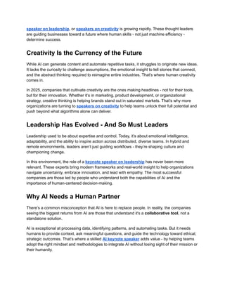 The New Age of Work: How Creativity and Leadership Are Shaping the AI ...