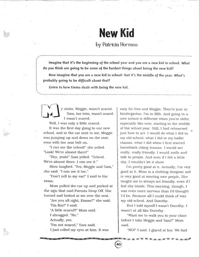 Printables Image Of Short Story For Kid new kid short story the story