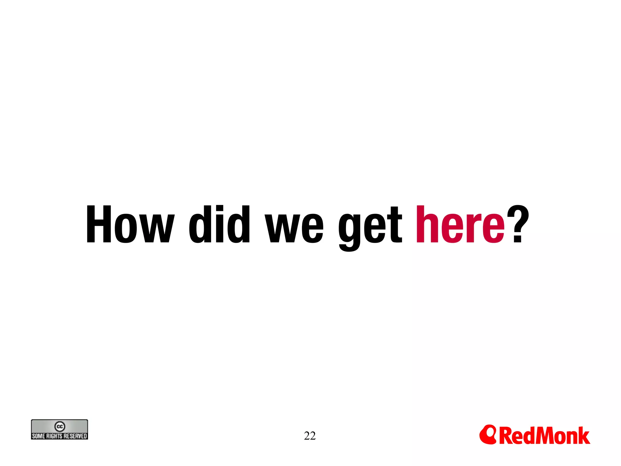 How did we get here?


          22
 