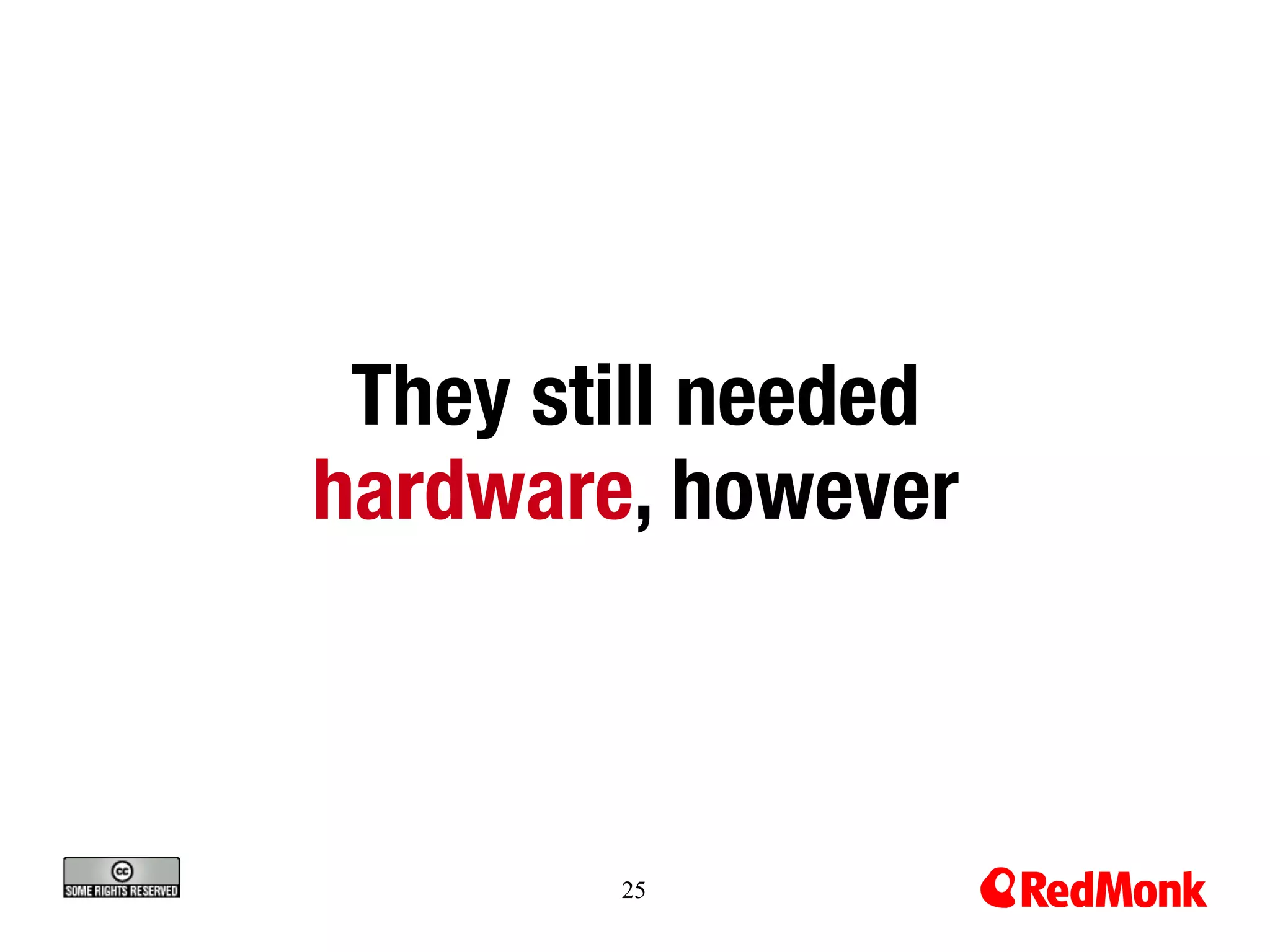 They still needed 
hardware, however



         25
 