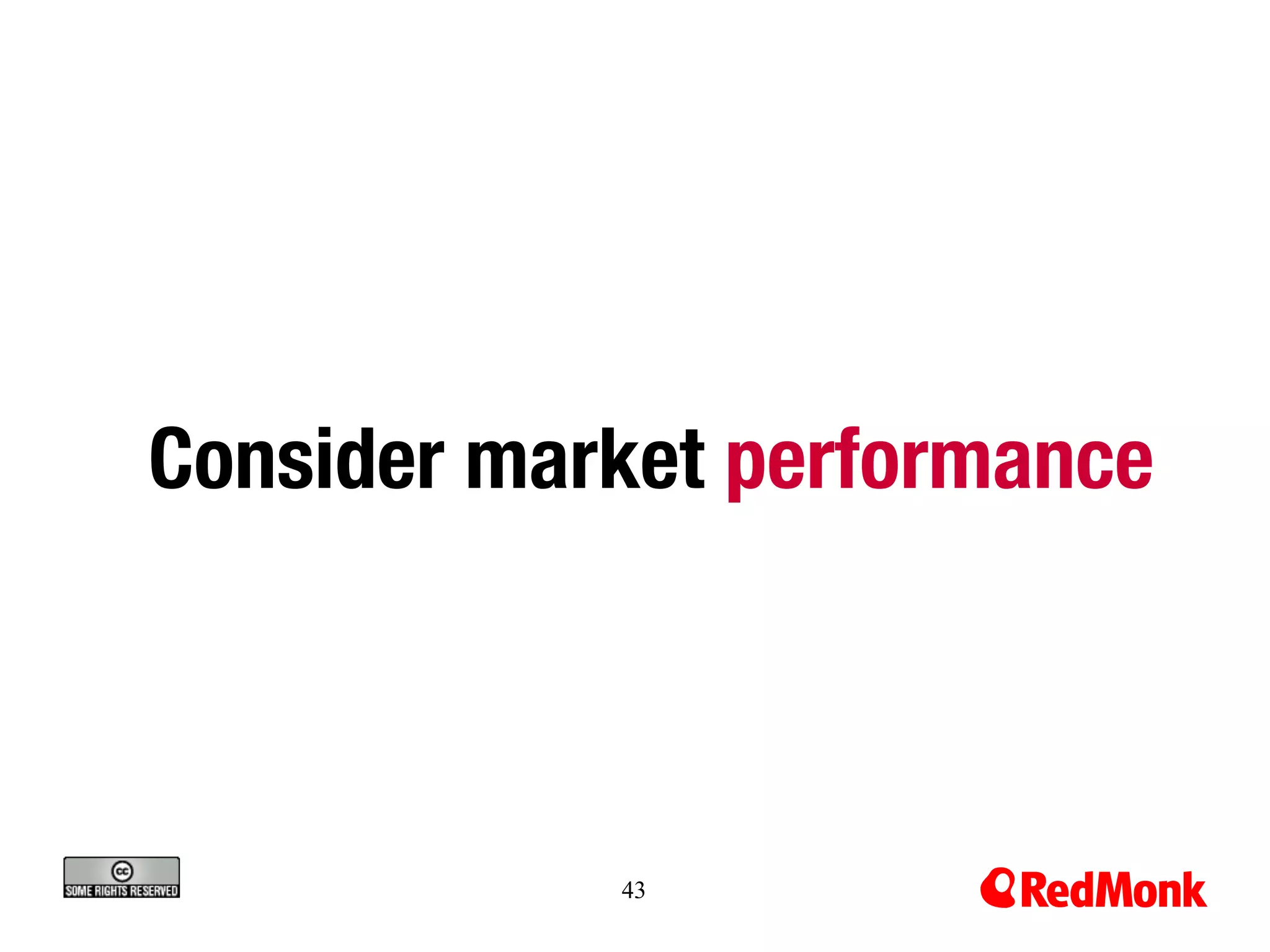 Consider market performance



            43
 