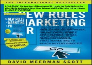 DESCRIPTION The most updated edition yet of the benchmark guide to marketing and PR, with the latest social media, marketing, and sales trends, tools, and real-world examples of success This is the fifth edition of the pioneering guide to the future of marketing. The New Rules of Marketing & PR is an international bestseller with more than 350,000 copies sold in over twenty-five languages. It offers a step-by-step action plan for harnessing the power of modern marketing and PR to directly communicate with buyers, raise visibility, and increase sales. This practical guide is written for marketing professionals, PR professionals, and entrepreneurs who want to grow their businesses and create success. Learn how companies, nonprofits, and organizations of all sizes can leverage web-based content to get timely, relevant information to eager, responsive buyers for a fraction of the cost of big-budget campaigns.This fifth edition--the most extensively revised edition yet--includes:Dozens of compelling case studies with revisions Real-world examples of content marketing and inbound marketing strategies and tactics A fresh introduction A new chapter on sales and service Coverage of the latest social media platforms, including Periscope, Meerkat, and Snapchat The New Rules of Marketing & PR is an unparalleled resource for entrepreneurs, business owners, nonprofit managers, and all of those working in marketing or publicity departments. This practical guide shows how to devise successful marketing and PR strategies to grow any business.David Meerman Scott is a marketing strategist, bestselling author of ten books--including three international bestsellers--advisor to emerging companies such as HubSpot, and a professional speaker on marketing, leadership, and social media. Prior to starting his own business, he was marketing VP for two publicly traded US companies and was Asia marketing director for Knight-Ridder, at the time one of the world's largest information companies.
R.E.A.D [BOOK] The New Rules of Marketing and PR: How to Use Social Media, Online
Video, Mobile Applications, Blogs, News Releases, and Viral Marketing to Reach Buyers
Directly [PDF EPUB KINDLE]
The most updated edition yet of the benchmark guide to marketing and PR,
with the latest social media, marketing, and sales trends, tools, and real-world
examples of success This is the fifth edition of the pioneering guide to the
future of marketing. The New Rules of Marketing & PR is an international
bestseller with more than 350,000 copies sold in over twenty-five languages. It
offers a step-by-step action plan for harnessing the power of modern
marketing and PR to directly communicate with buyers, raise visibility, and
increase sales. This practical guide is written for marketing professionals, PR
professionals, and entrepreneurs who want to grow their businesses and create
success. Learn how companies, nonprofits, and organizations of all sizes can
leverage web-based content to get timely, relevant information to eager,
responsive buyers for a fraction of the cost of big-budget campaigns.This fifth
edition--the most extensively revised edition yet--includes:Dozens of
compelling case studies with revisions Real-world examples of content
marketing and inbound marketing strategies and tactics A fresh introduction A
new chapter on sales and service Coverage of the latest social media platforms,
including Periscope, Meerkat, and Snapchat The New Rules of Marketing & PR is
an unparalleled resource for entrepreneurs, business owners, nonprofit
managers, and all of those working in marketing or publicity departments. This
practical guide shows how to devise successful marketing and PR strategies to
grow any business.David Meerman Scott is a marketing strategist, bestselling
author of ten books--including three international bestsellers--advisor to
emerging companies such as HubSpot, and a professional speaker on
marketing, leadership, and social media. Prior to starting his own business, he
was marketing VP for two publicly traded US companies and was Asia
marketing director for Knight-Ridder, at the time one of the world's largest
information companies.
 