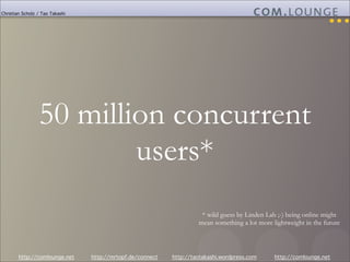 Christian Scholz / Tao Takashi




                 50 million concurrent
                         users*
                ...