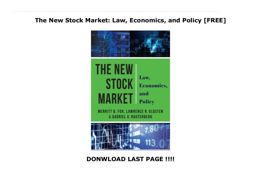 The New Stock Market Law, Economics, and Policy [FREE]