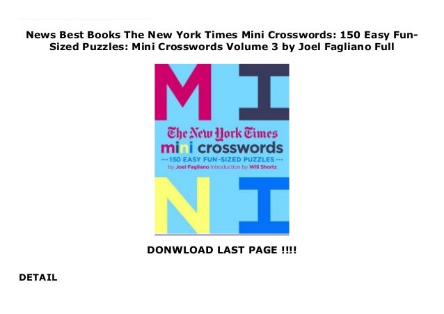 News Best Books The New York Times Mini Crosswords 150 Easy Fun Siz