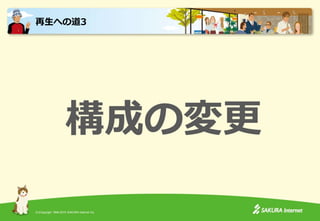 (C)Copyright 1996-2015 SAKURA Internet Inc.
構成の変更
再生への道3
 