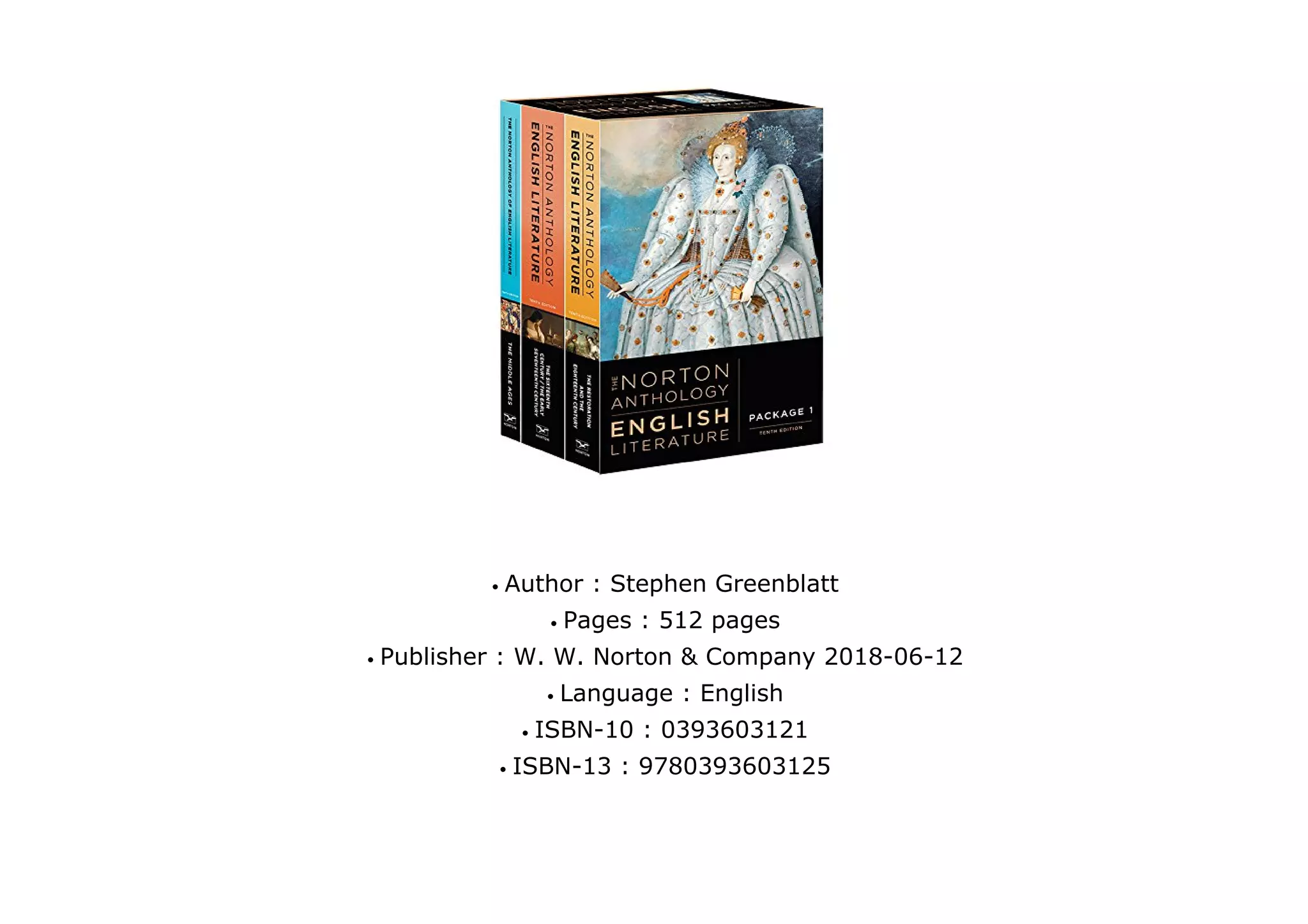 The Norton Anthology of English Literature - 3 volume set: A B C | PDF