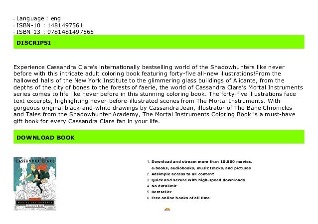Download Most Wished The Official Mortal Instruments Coloring Book By Cass