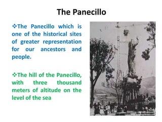 The Panecillo
The Panecillo which is
one of the historical sites
of greater representation
for our ancestors and
people.
The hill of the Panecillo,
with three thousand
meters of altitude on the
level of the sea
 