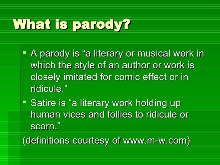 Parody essay writing and elements