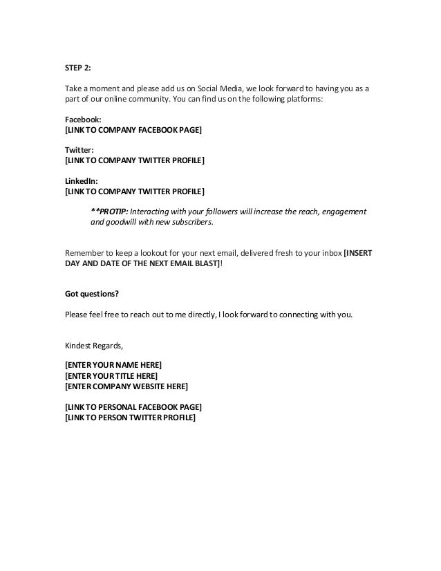 emailer sample