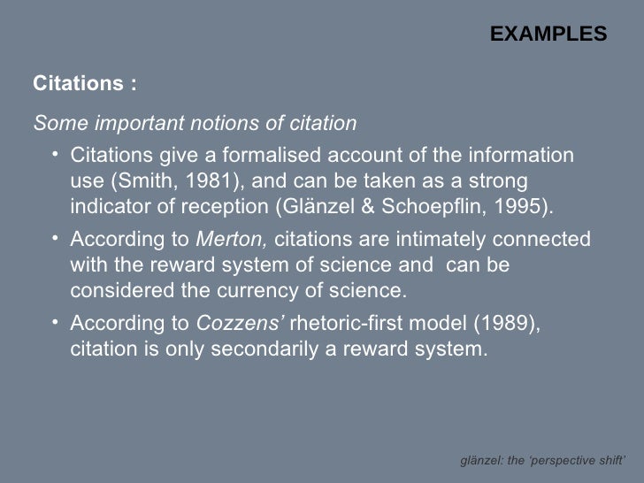 The Perspective Shift In Bibliometrics And Its Consequences