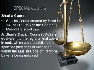 Pd 1083 The-Philippine-Judiciary and its stages and yes | PPTX