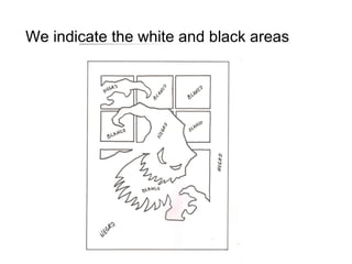 We indicate the white and black areas

 