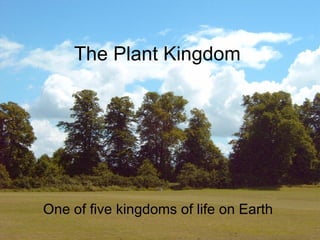 The Plant Kingdom One of five kingdoms of life on Earth 
