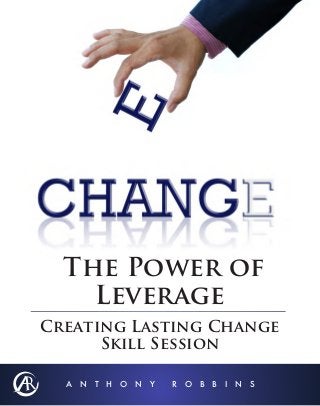 The Power of
Leverage
Creating Lasting Change
Skill Session
A N T H O N Y

R O B B I N S

 