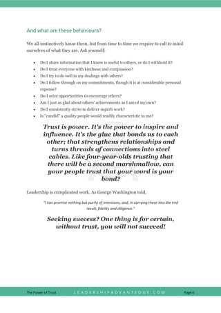 The Power of Trust to Succeed | PDF