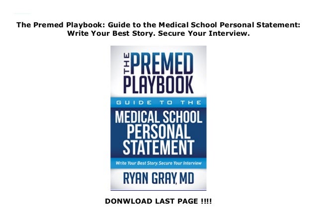 premed playbook personal statement pdf