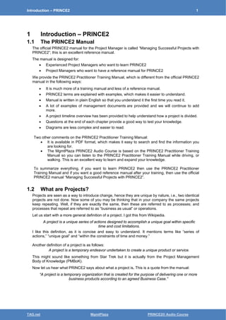 The prince2-training-manual-sample | PDF
