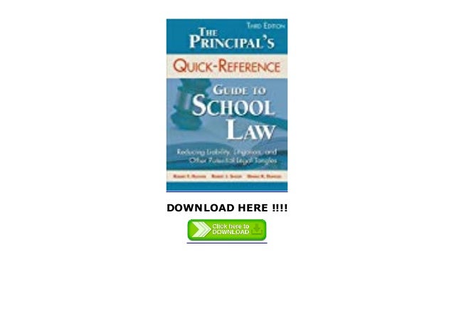 Most Sold The Principal S Quick Reference Guide To School Law Reduc