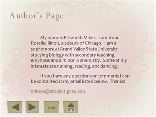 Author’s Page Quit 