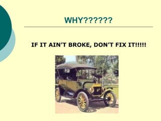 WHY?????? IF IT AIN’T BROKE, DON’T FIX IT!!!!! 