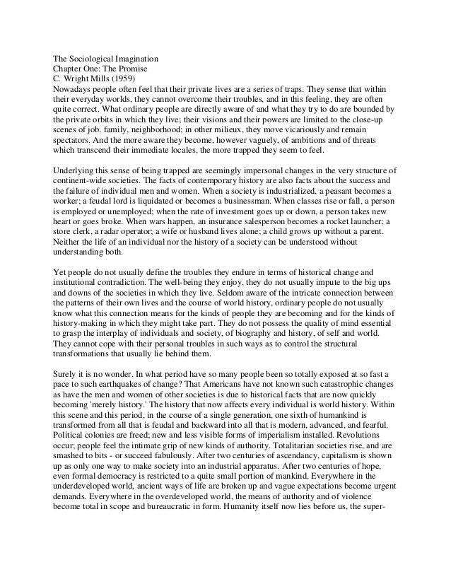 the promise c wright mills What follows hereas separate jpg imagesare some notes i made while reading the promisethe first chapter of c wright mills' sociological classic, the. the promise c wright mills What follows hereas separate jpg imagesare some notes i made while reading the promisethe first chapter of c wright mills' sociological classic, the.