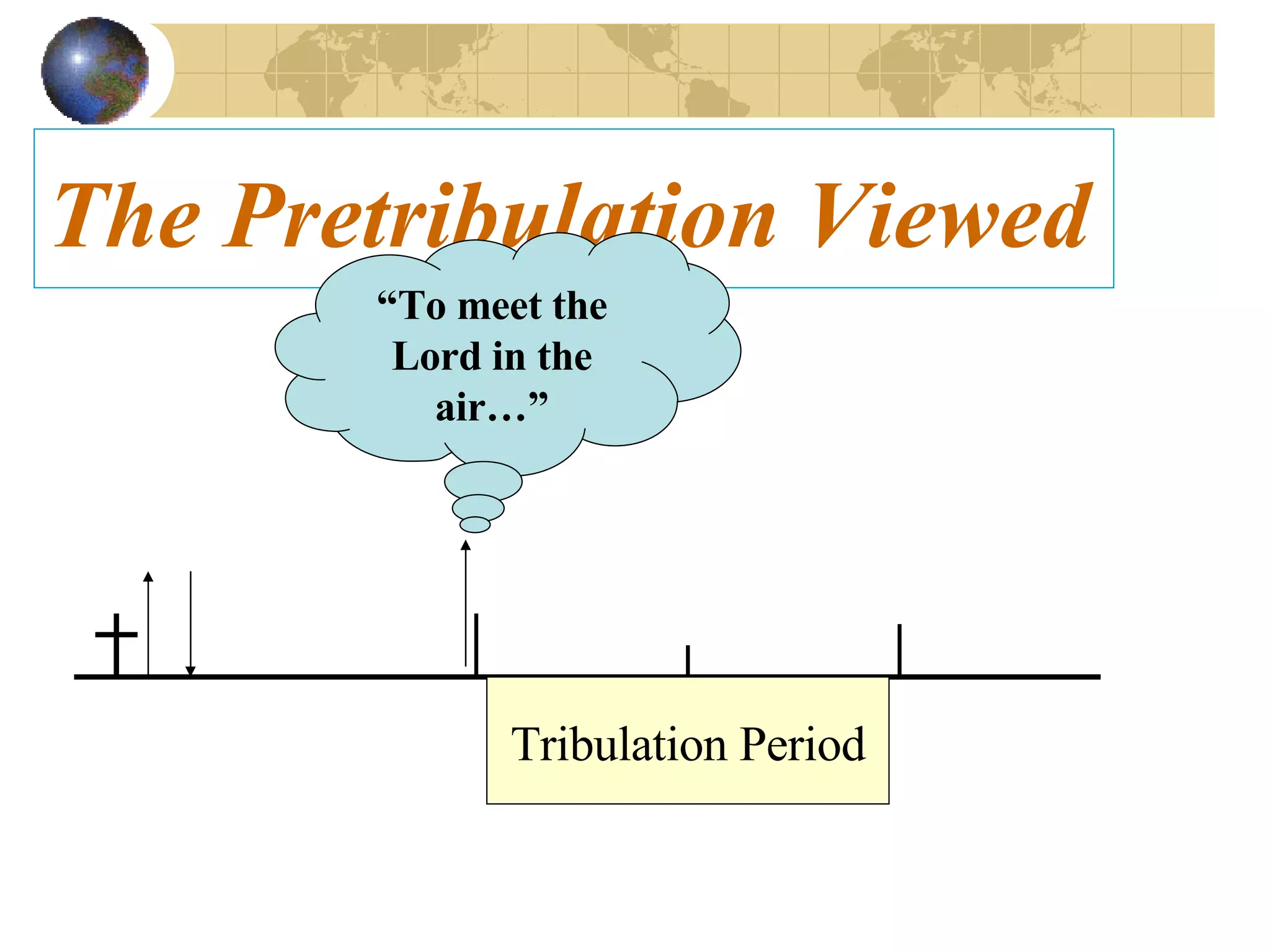 The Pretribulation Viewed Tribulation Period “ To meet the Lord in the air…” 