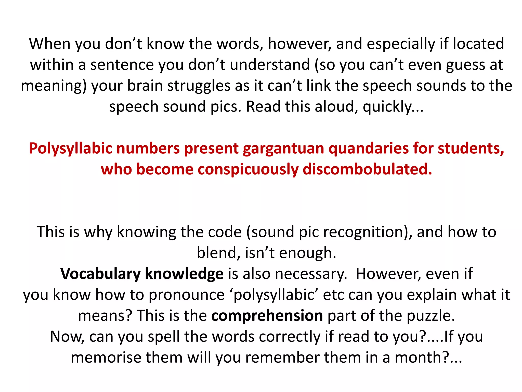 The reading and spelling puzzle ! | PDF