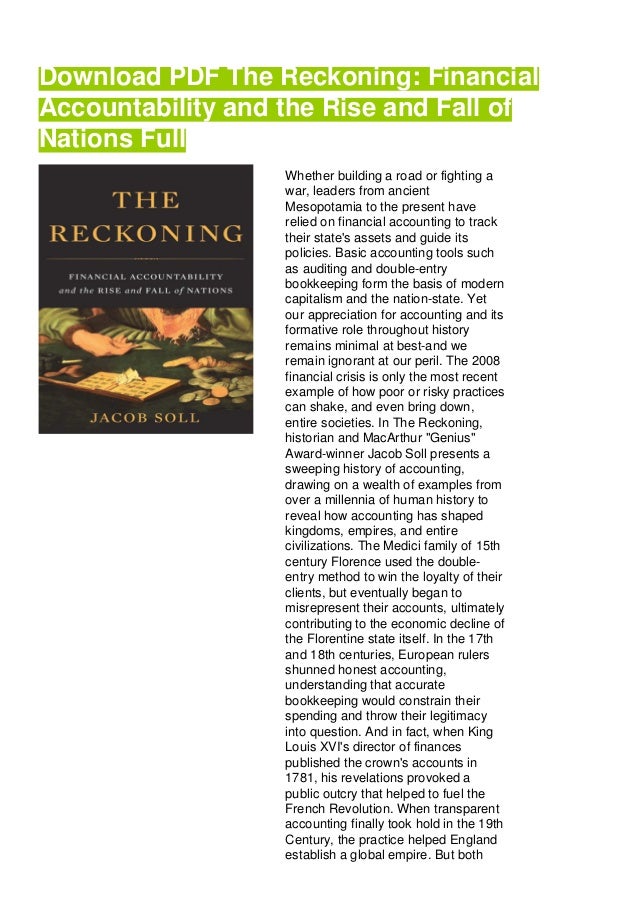 The reckoningfinancialaccountabilityandtheriseandfallofnations
