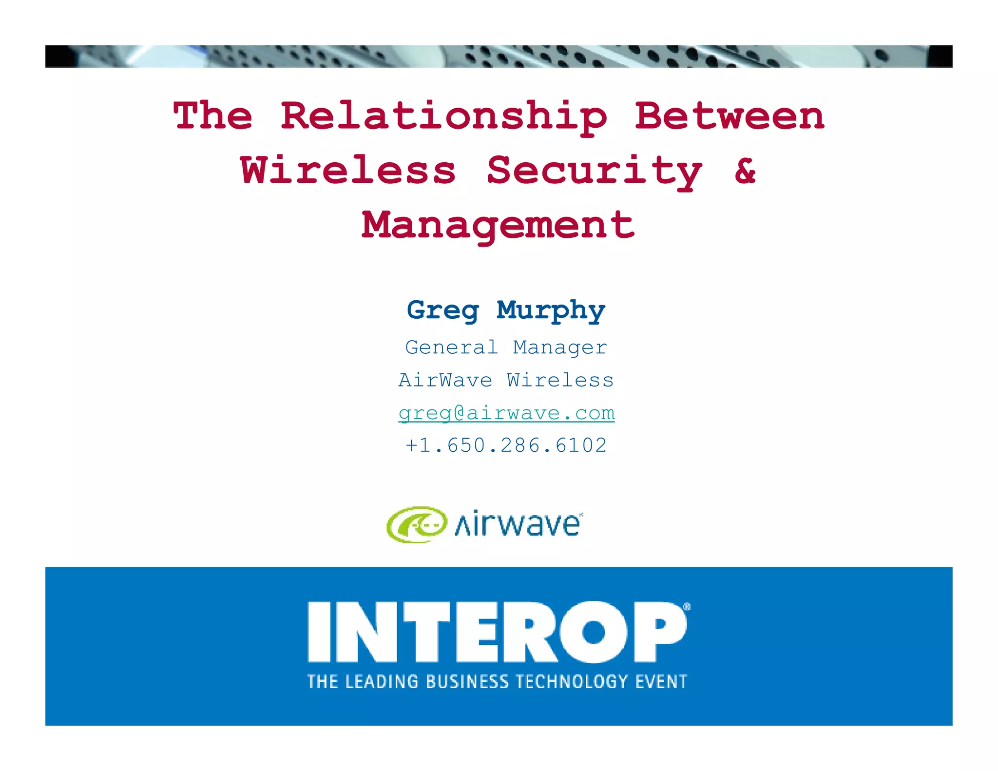 The Relationship Between Wireless Security & Management