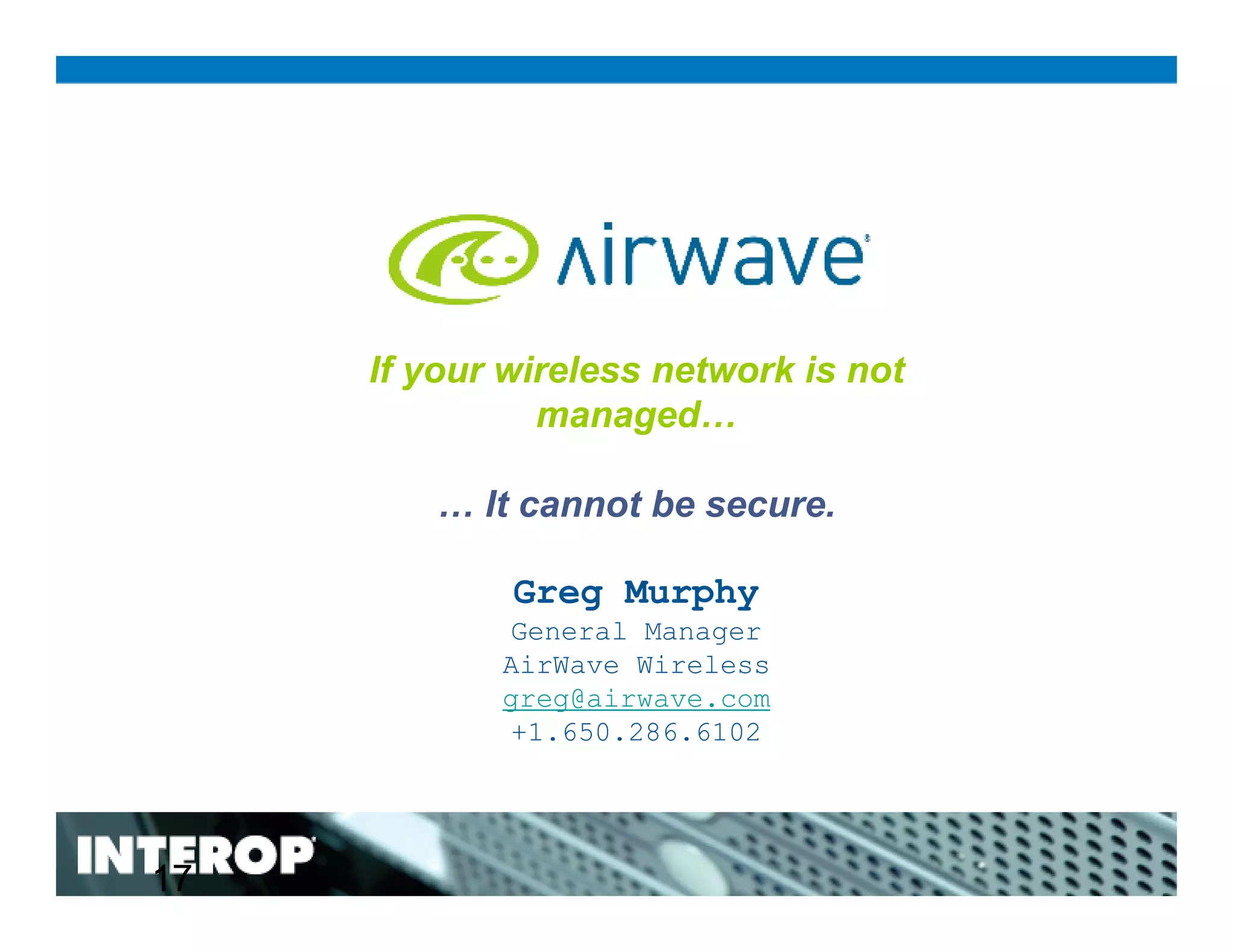 The Relationship Between Wireless Security & Management