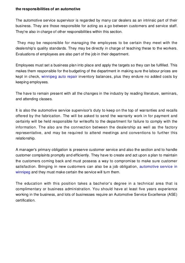 The Duties Of An Automotive Service Supervisor Job page-91-free-templates-examples-edit-online-download-template
