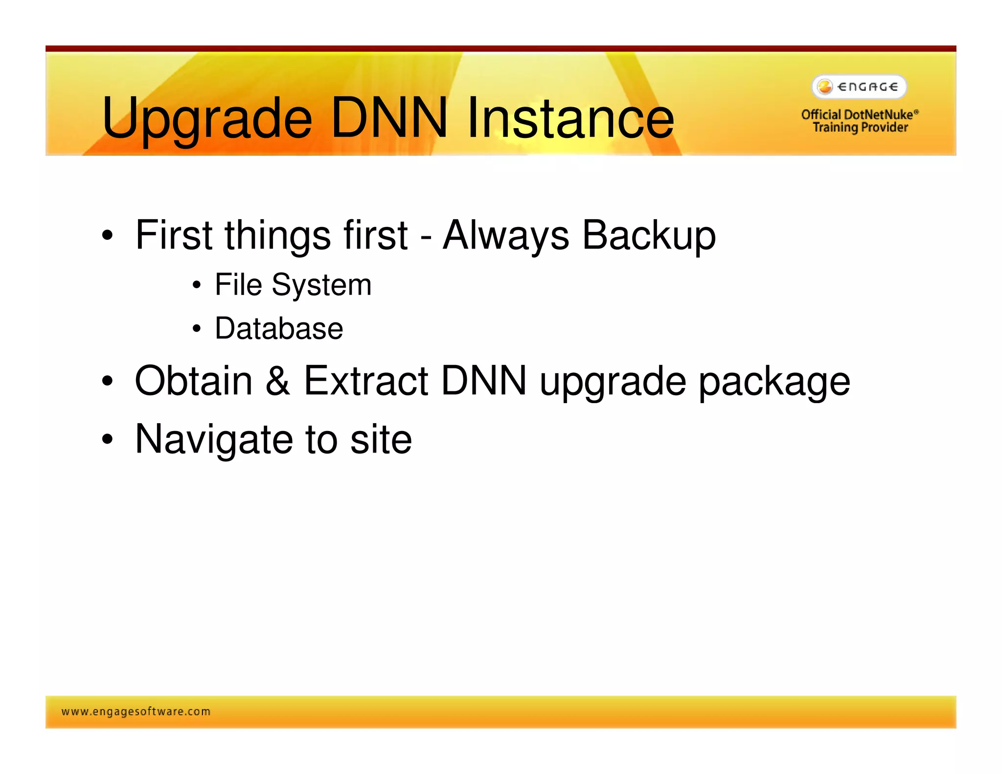 The Right Way To Install Upgrade Dnn