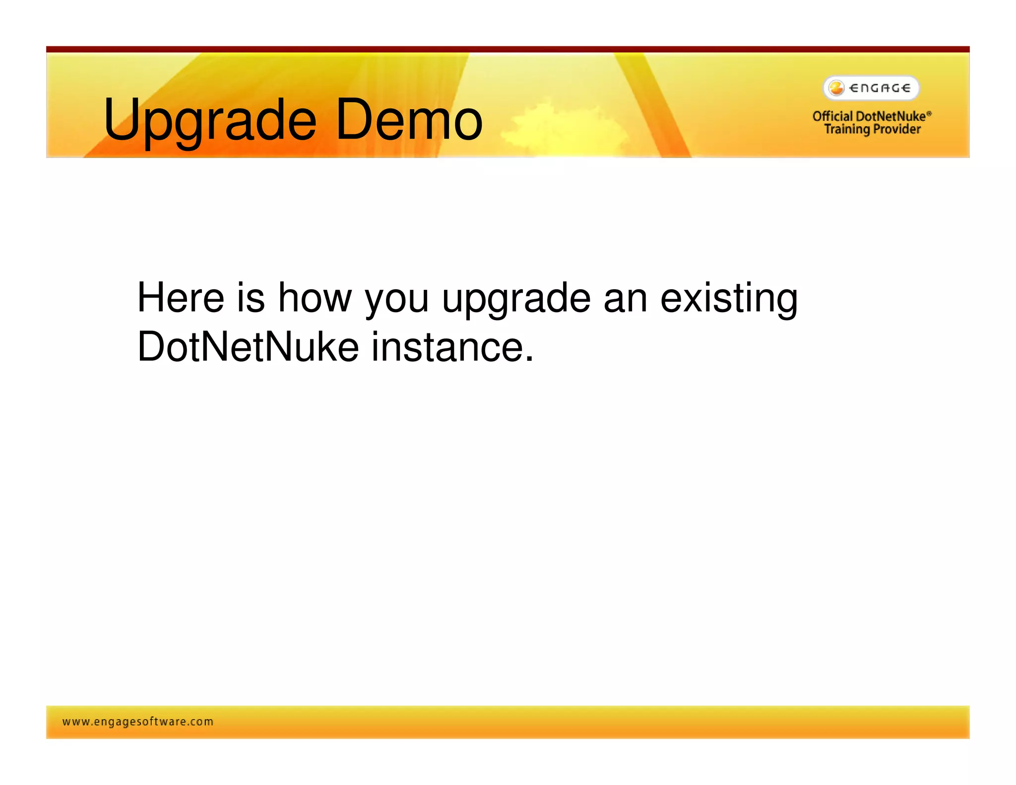 The Right Way To Install Upgrade Dnn