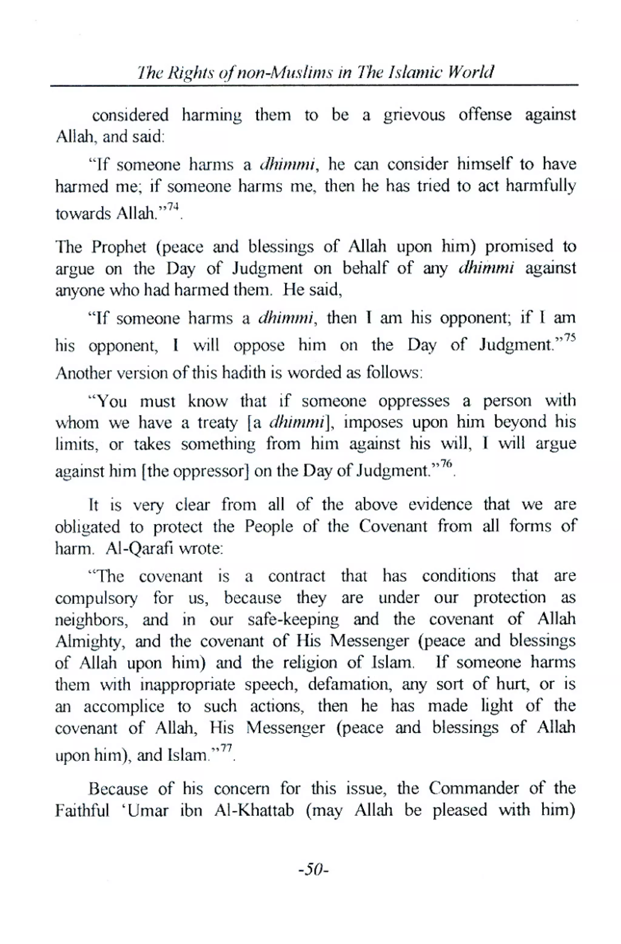 The Rights Of Non-Muslims In The Islamic World