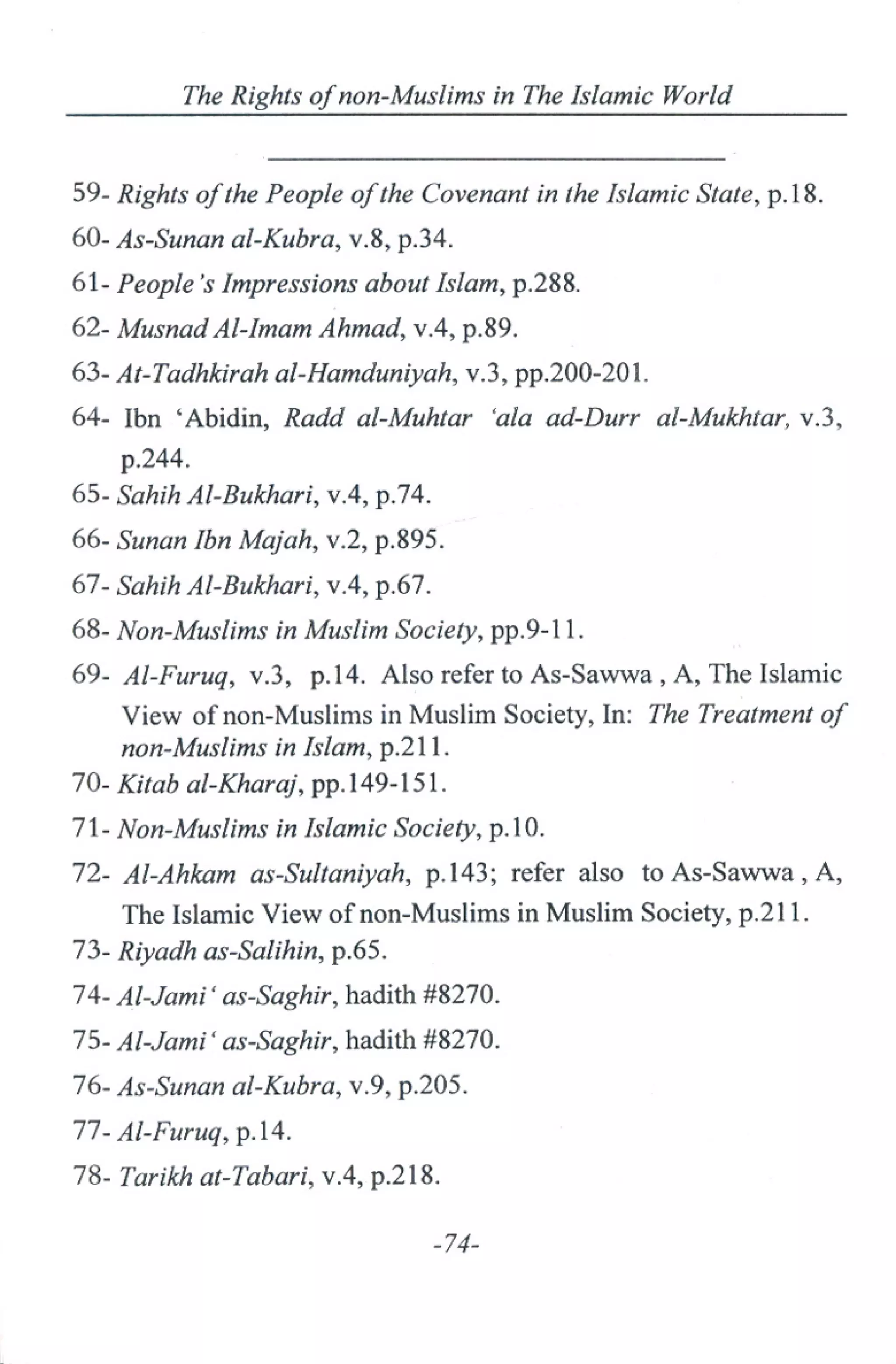 The Rights Of Non-Muslims In The Islamic World