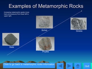 Example O Metamorphic Rocks The Rock Cycle | PPT