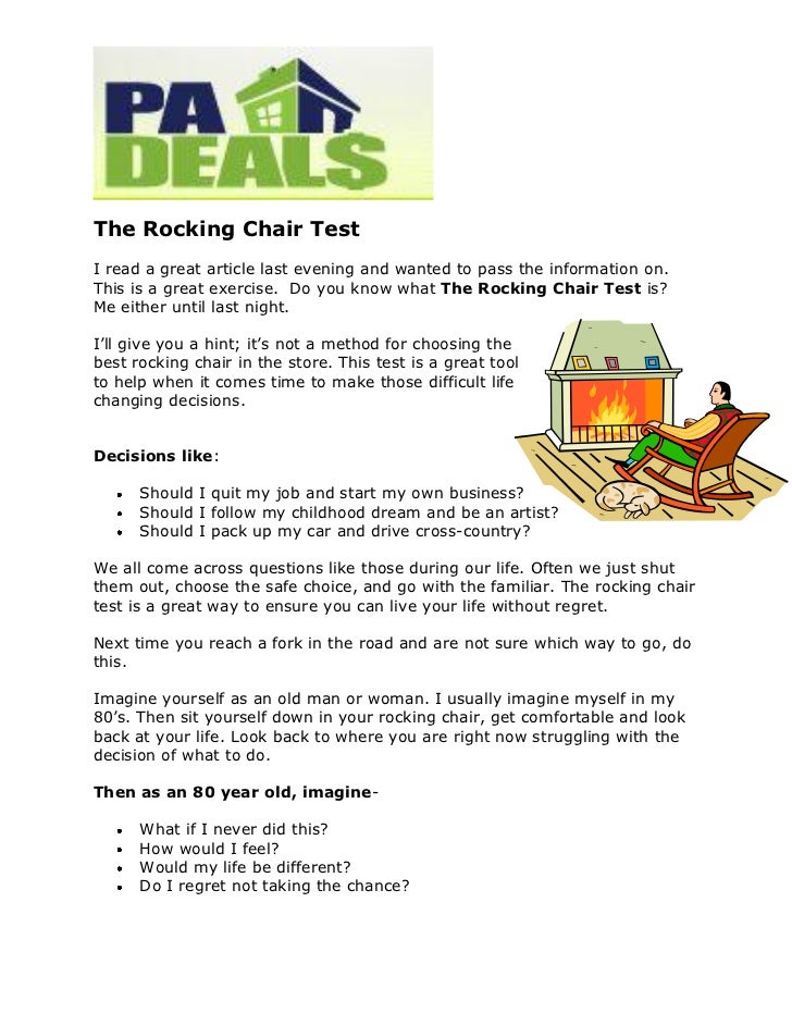 The Rocking Chair Test by Zack Wiest