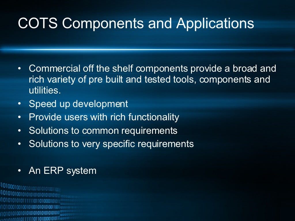 COTS Components and Applications Commercial
