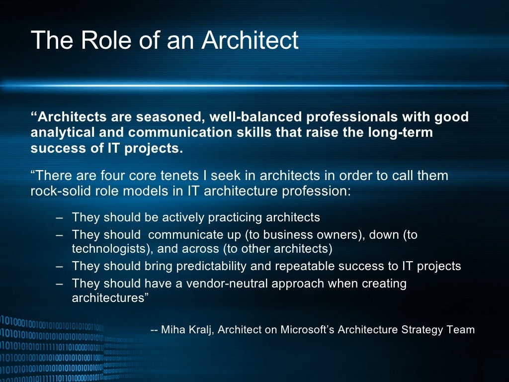The Role of an Architect