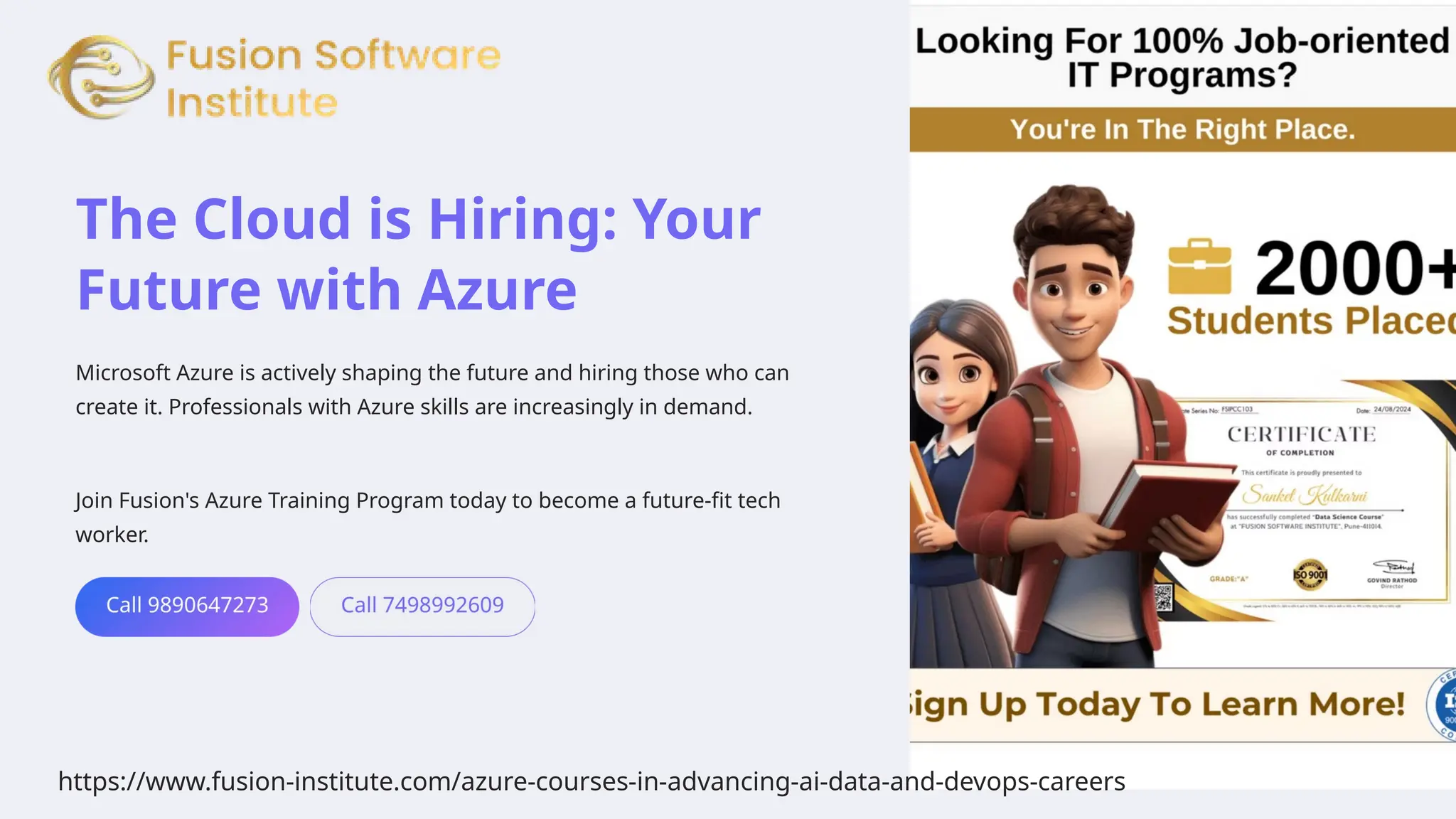The Cloud is Hiring: Your
Future with Azure
Microsoft Azure is actively shaping the future and hiring those who can
create it. Professionals with Azure skills are increasingly in demand.
Join Fusion's Azure Training Program today to become a future-fit tech
worker.
https://www.fusion-institute.com/azure-courses-in-advancing-ai-data-and-devops-careers
 