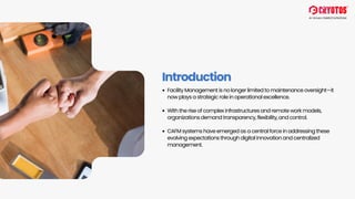 The Role of CAFM in Modern Facility Management | PDF