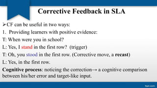 The role of corrective feedback in second language learning | PPTX